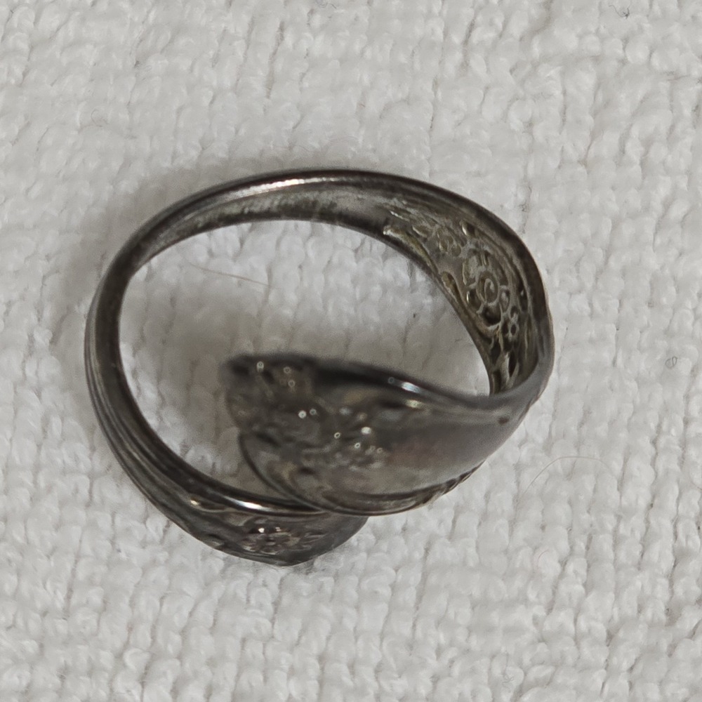 Vintage 1970s Wm A Rogers Oneida Spoon Ring Silverplate Size 6 Rose - Picture 7 of 15